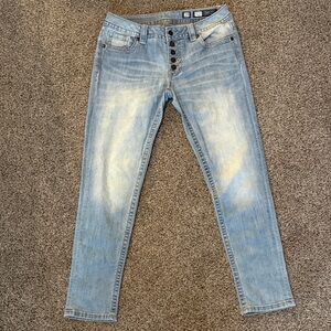 Miss Me Medium Blue button fly Jeans